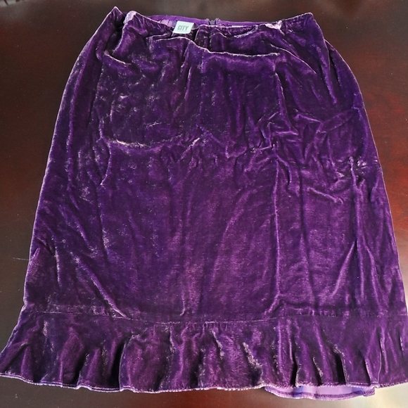 Vintage DKNY silk velvet midi skirt - Picture 1 of 6